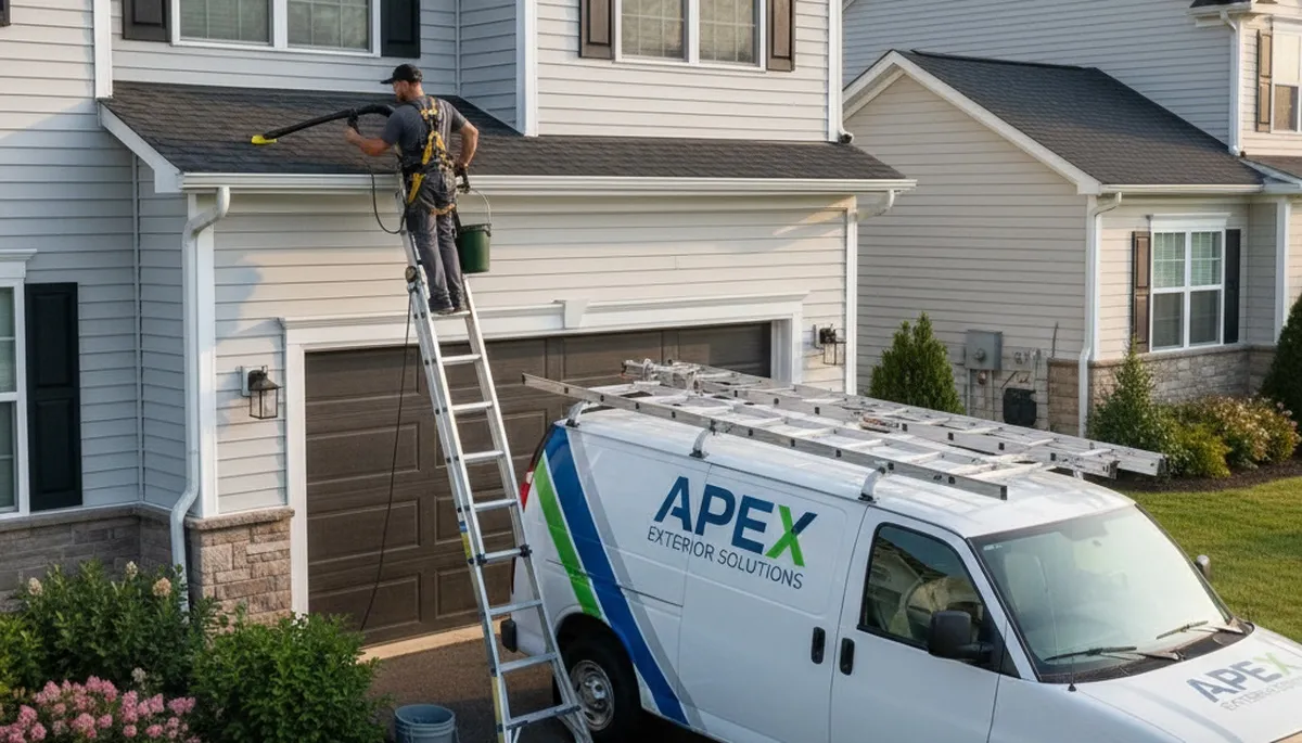 Professional gutter cleaning service for vinyl siding home in Cincinnati, OH
