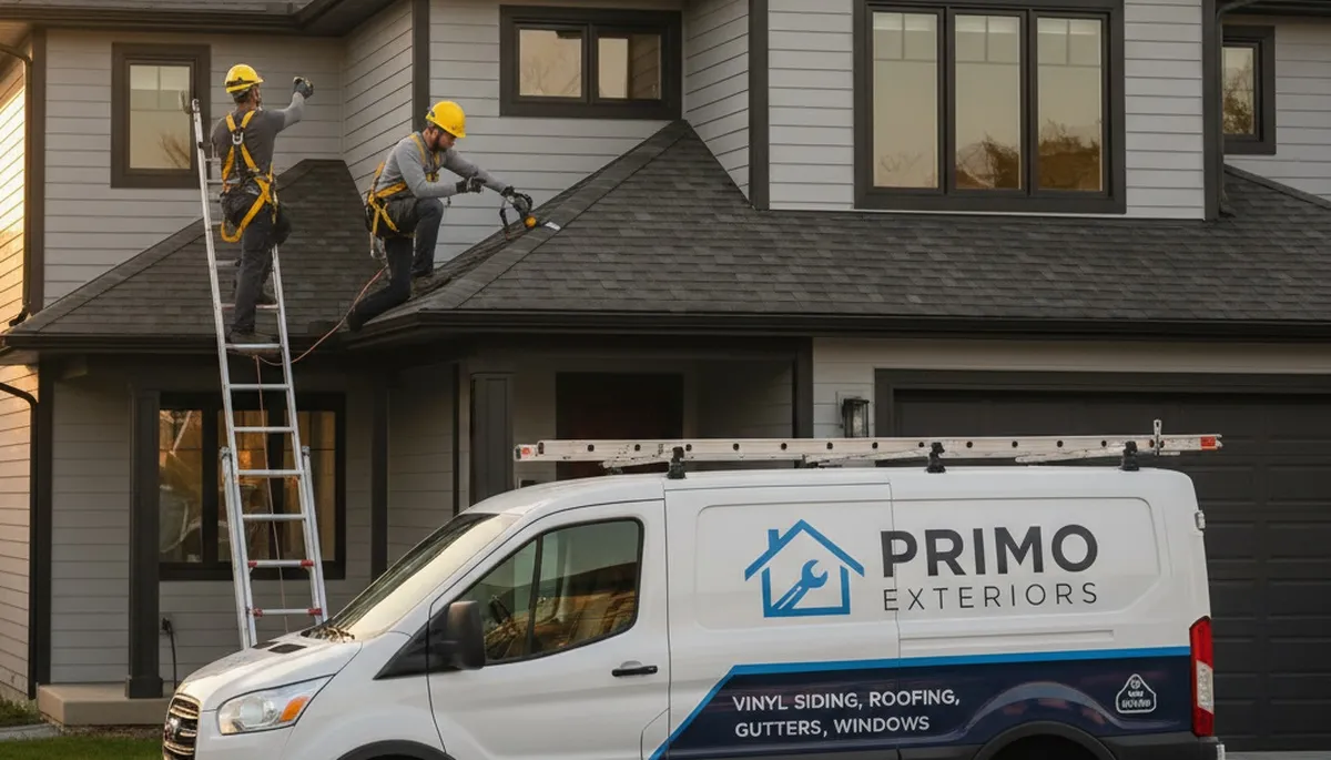 Roof inspection specialists checking shingles in Cincinnati, OH for Next Level Exteriors