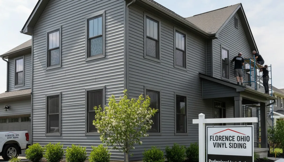 Vinyl siding installation on home exterior by local contractors in Cincinnati, Ohio